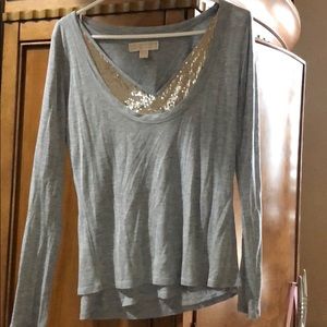 Grey Michael khors long sleeve cotton shirt